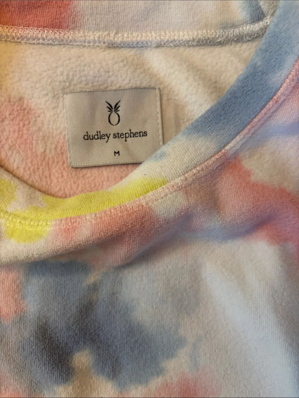 Dudley Stephens Pastel Tie-Dye Sweatshirt in Pink, Blue & Yellow